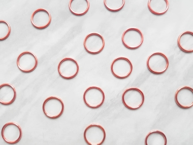 Kółka metalowe rose gold - 10 lub 100 sztuk - szer. 12 mm