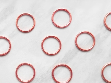 Kółka metalowe rose gold - 10 lub 100 sztuk - szer. 20 mm