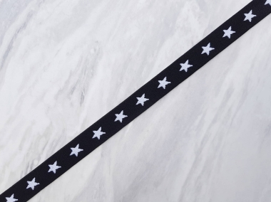 Guma miękka, czarna w gwiazdki - 1 lub 30 mb - szerokość 2 cm